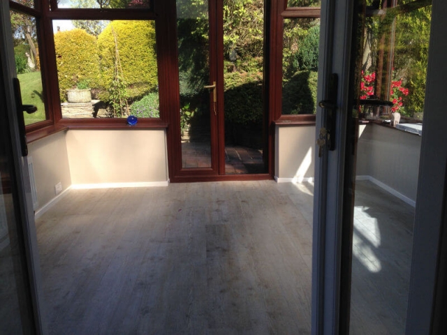 New conservatory flooring in Mossley