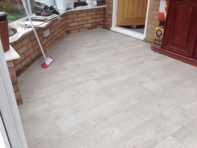 New conservatory vinyl sheet flooring in Heald Green