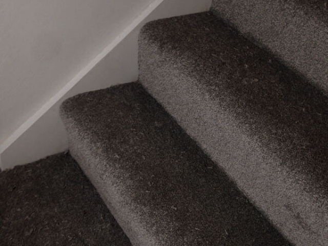 New staircase and landing carpet being fitted in Hazel Grove