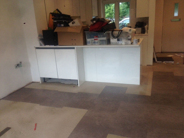 Karndean floor being fitted