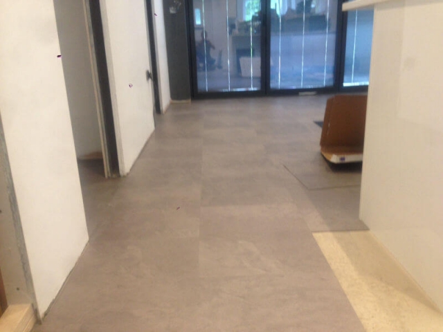 Karndean floor being fitted