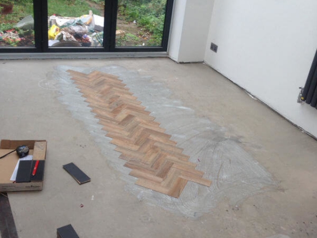 Camaro parquet being installed