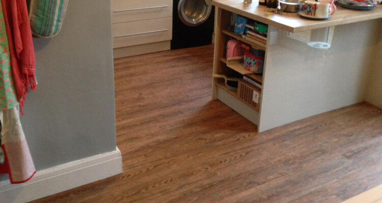 New Luxury Vinyl Tiles kitchen and dining room floor Stockport