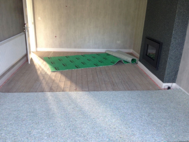 Underlay being fitted by Cheadle Floors