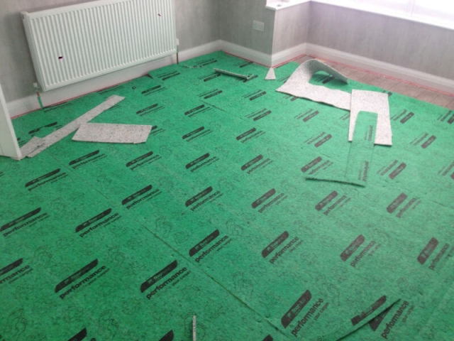 Underlay being fitted by Cheadle Floors