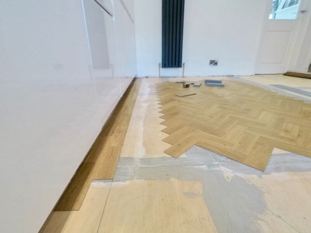 Amtico Floor being fitted in Marple Stockport