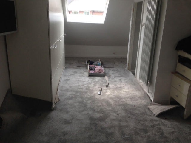 New bedroom carpet installed in Cheadle Hulme