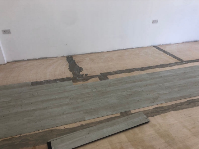 New commercial dog friendly floor being fitted