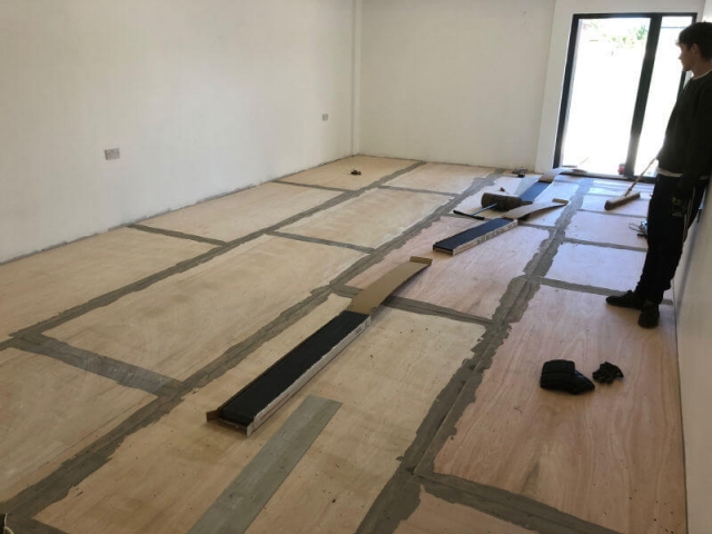 New commercial dog friendly floor being fitted