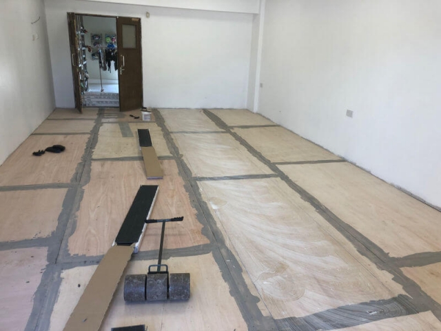 New commercial dog friendly floor being fitted