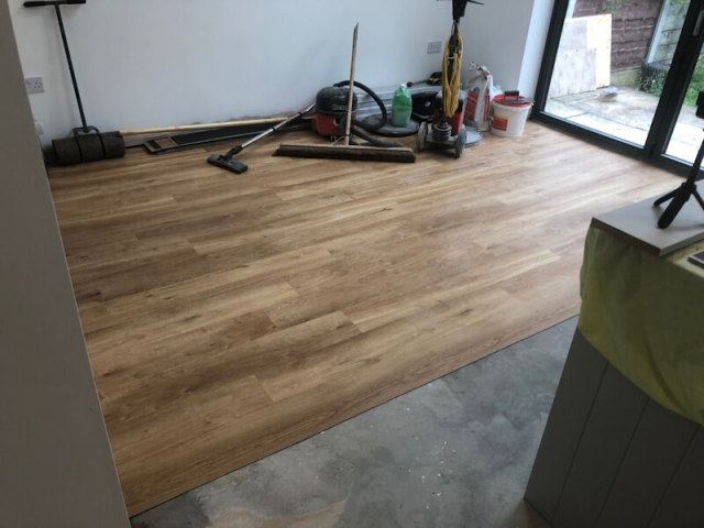 Karndean flooring being fitted in Stockport