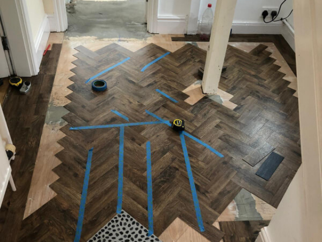 Polyflor Camaro Georgia Luxury Vinyl Tiles being in fitted Macclesfield