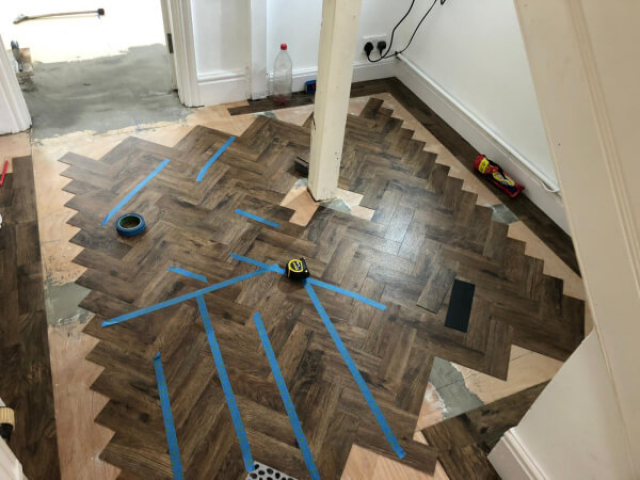 Polyflor Camaro Georgia Luxury Vinyl Tiles being in fitted Macclesfield