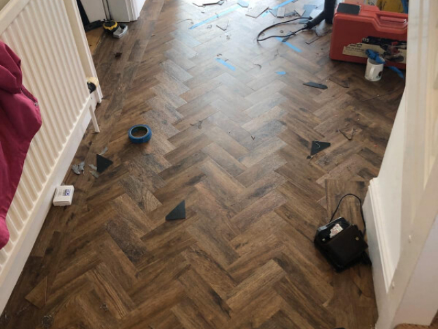 Polyflor Camaro Georgia Luxury Vinyl Tiles fitted in Macclesfield