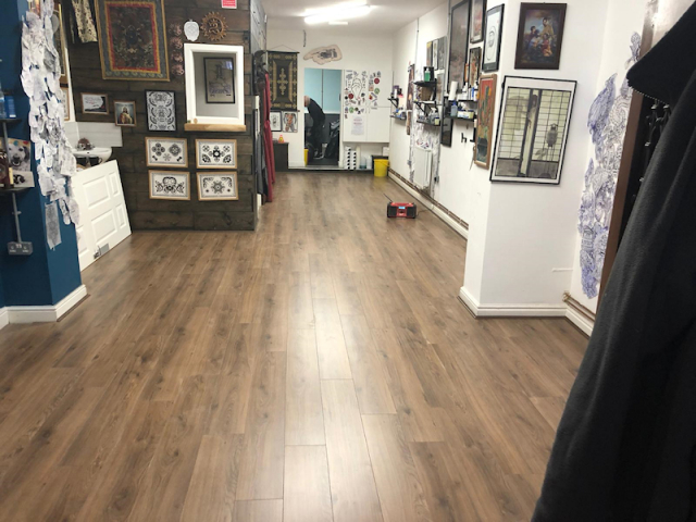 New laminate at Hand of Hope tattoo shop in Stockport