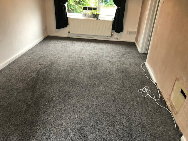 Mount Everest soft saxony carpet fitted by Cheadle Floors