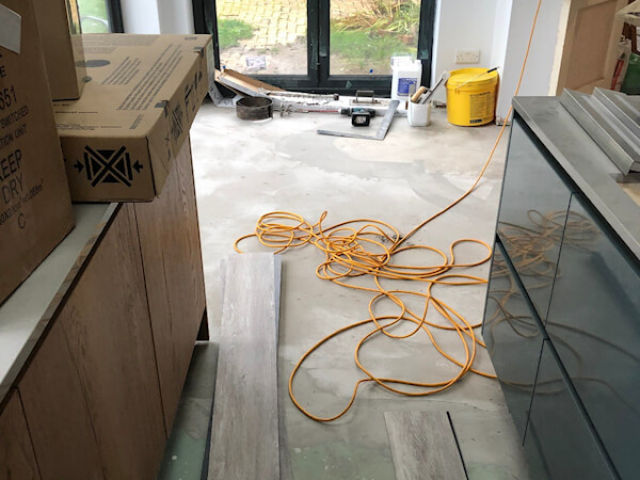 Polyflor Camaro LVT in Boathouse oak being fitted