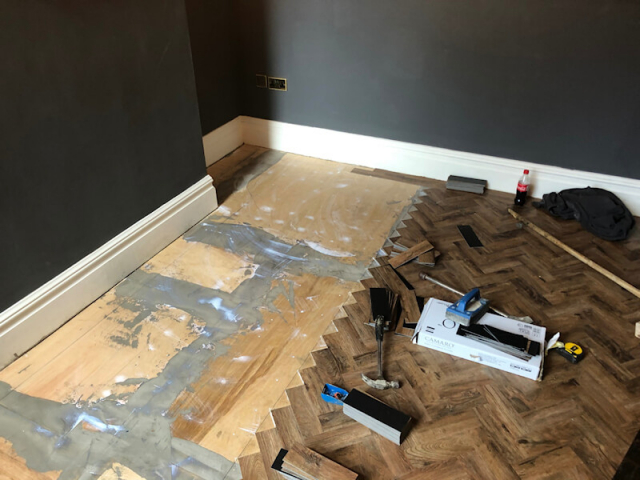 New parquet flooring in Chorlton