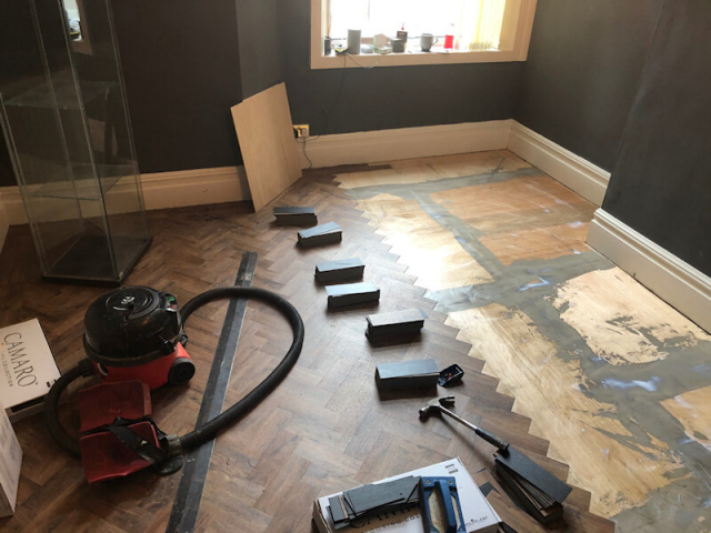 New parquet flooring in Chorlton