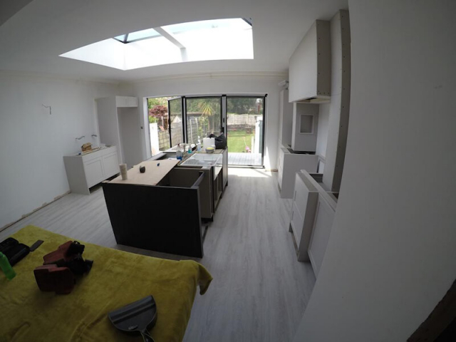 Luxury Vinyl Tiles Installed in a Newly Extended Kitchen and Diner