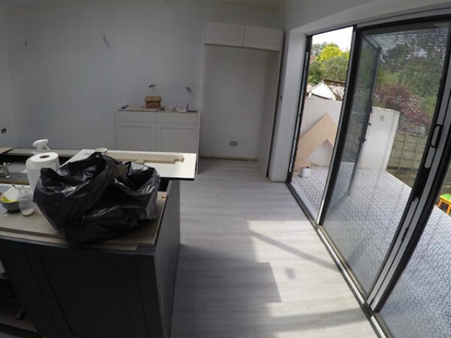 Luxury Vinyl Tiles Installed in a Newly Extended Kitchen and Diner