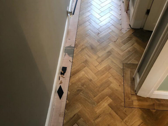 Karndean Art Select Blonde Oak Floor Being Fitted