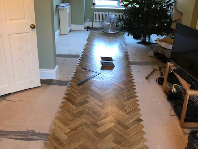 Karndean Art Select Blonde Oak Floor Being Fitted