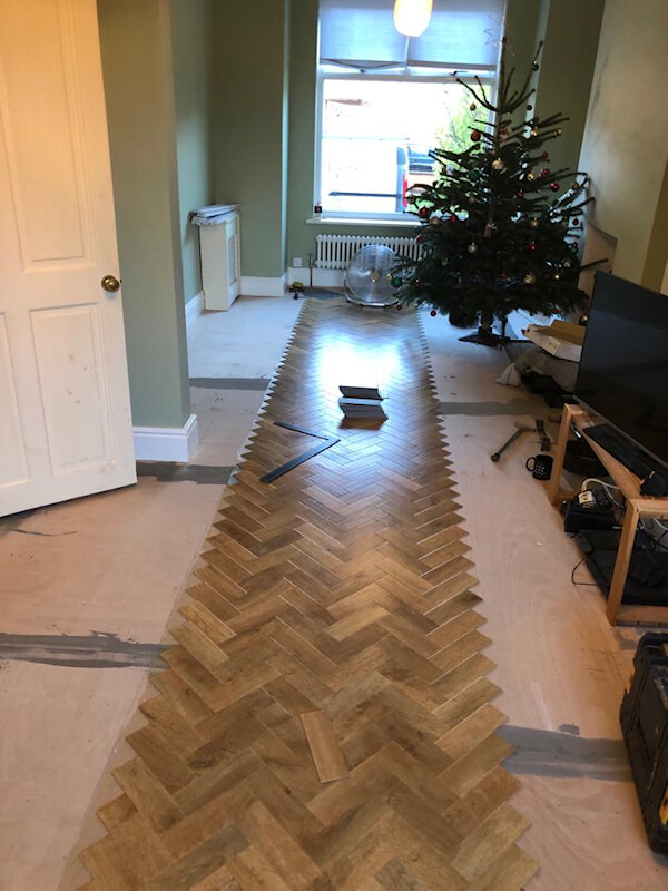 Karndean Art Select Blonde Oak Floor Being Fitted