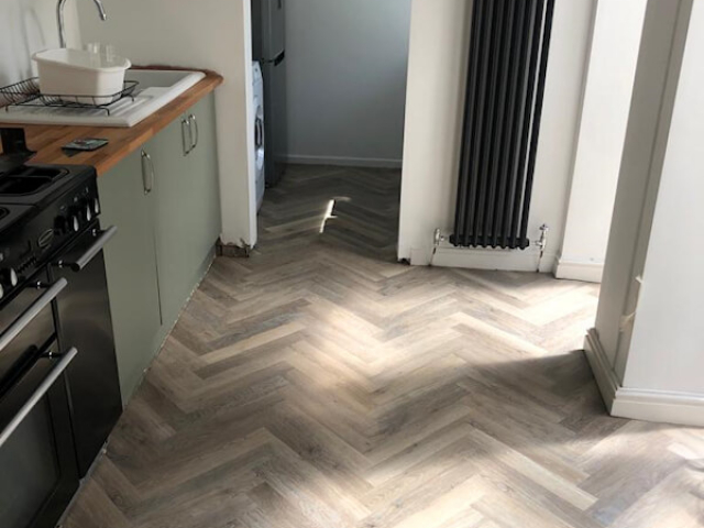 Karndean herringbone limed washed oak fitted