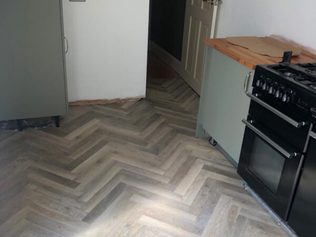 Karndean herringbone limed washed oak fitted