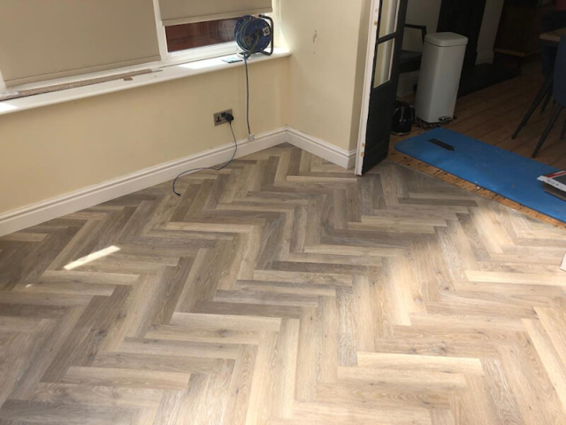 Karndean herringbone limed washed oak fitted