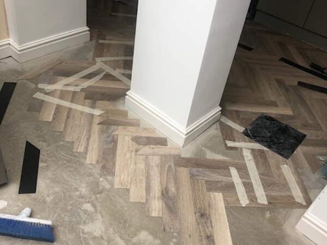 Karndean herringbone limed washed oak fitted