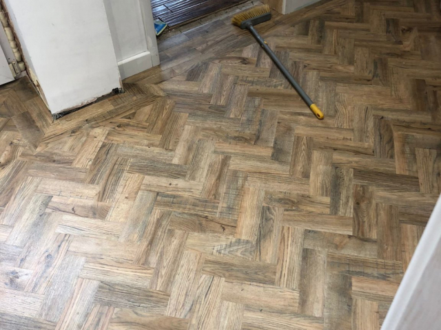 Camaro Cambridge oak parquet luxury vinyl tiles fitted