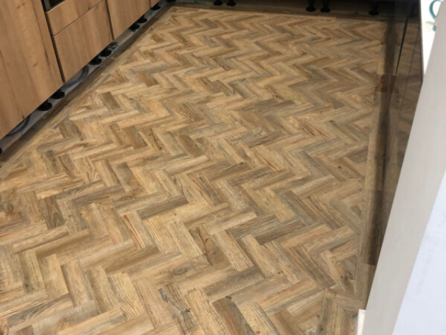 Camaro Cambridge oak parquet luxury vinyl tiles fitted