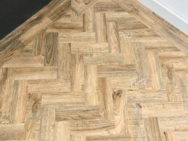 Camaro Cambridge oak parquet luxury vinyl tiles fitted