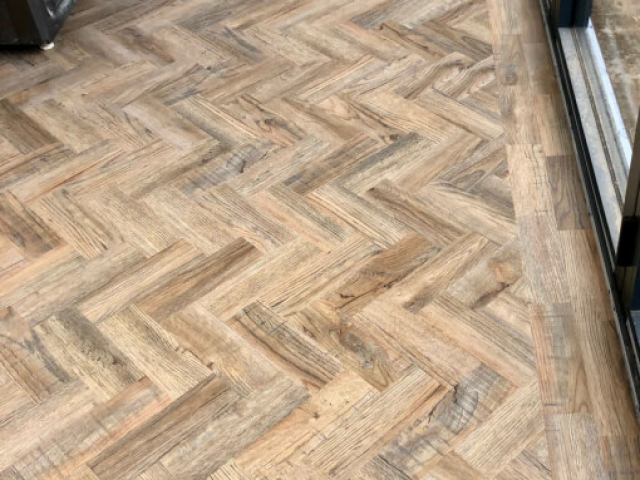 Camaro Cambridge oak parquet luxury vinyl tiles fitted