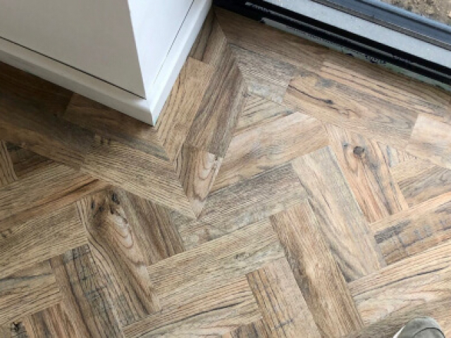 Camaro Cambridge oak parquet luxury vinyl tiles fitted