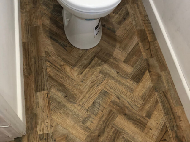 Camaro Cambridge oak parquet luxury vinyl tiles fitted