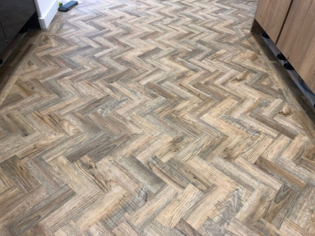 Camaro Cambridge oak parquet luxury vinyl tiles fitted