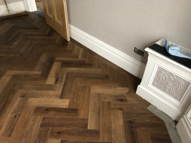 Invictus Highland Oak chocolate luxury vinyl tile fitted over under floor heating