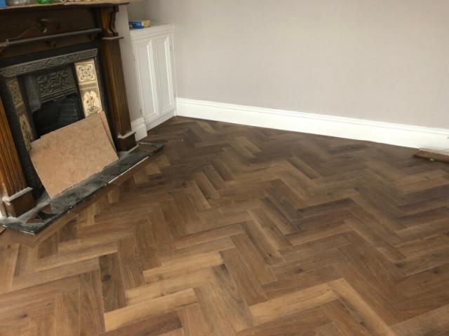 Invictus Highland Oak chocolate luxury vinyl tile fitted over under floor heating